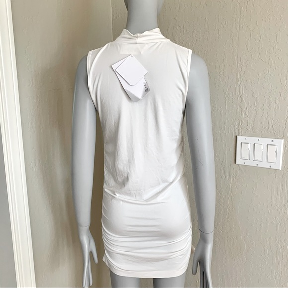 NWT FABLETICS Kathie Mock Neck Sleeveless Bodycon White Dress - Picture 8 of 16